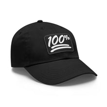 Load image into Gallery viewer, 100% Emoji Leather Patch Dad Hat
